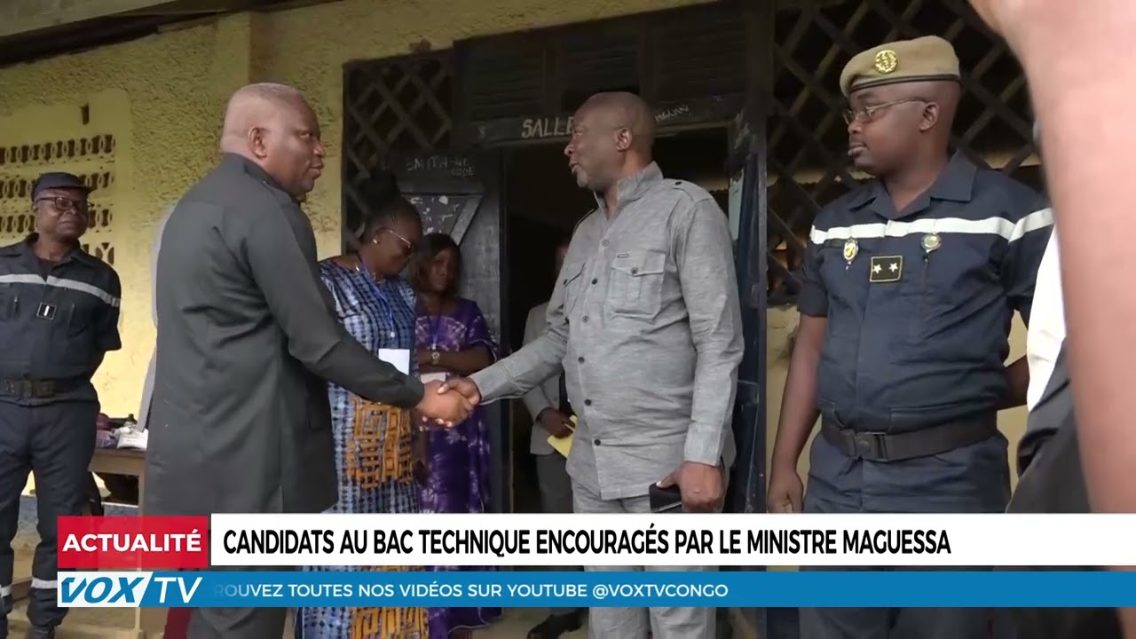 Candidats au Bac technique encouragés par le Ministre Maguessa