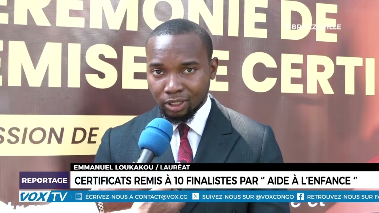 Certificats remis à 10 finalistes par « Aide à l&rsquo;Enfance »