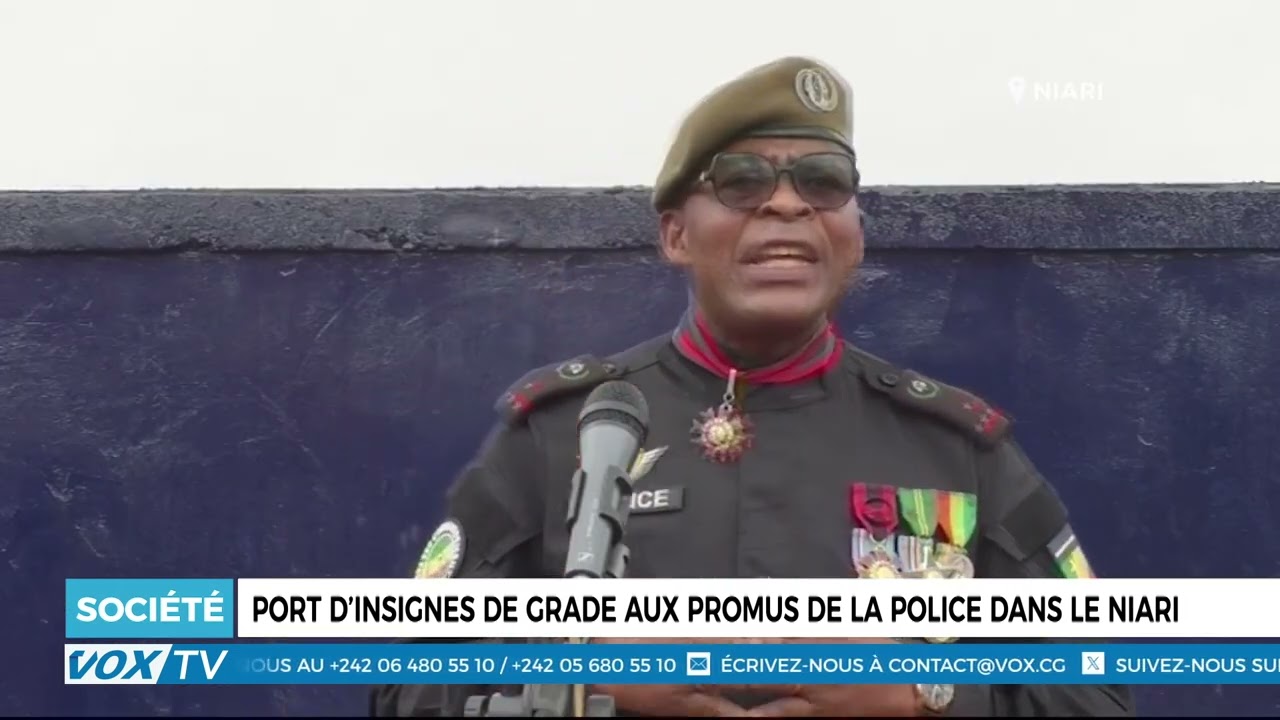 Port d’insignes de grade aux promus de la police dans le Niari