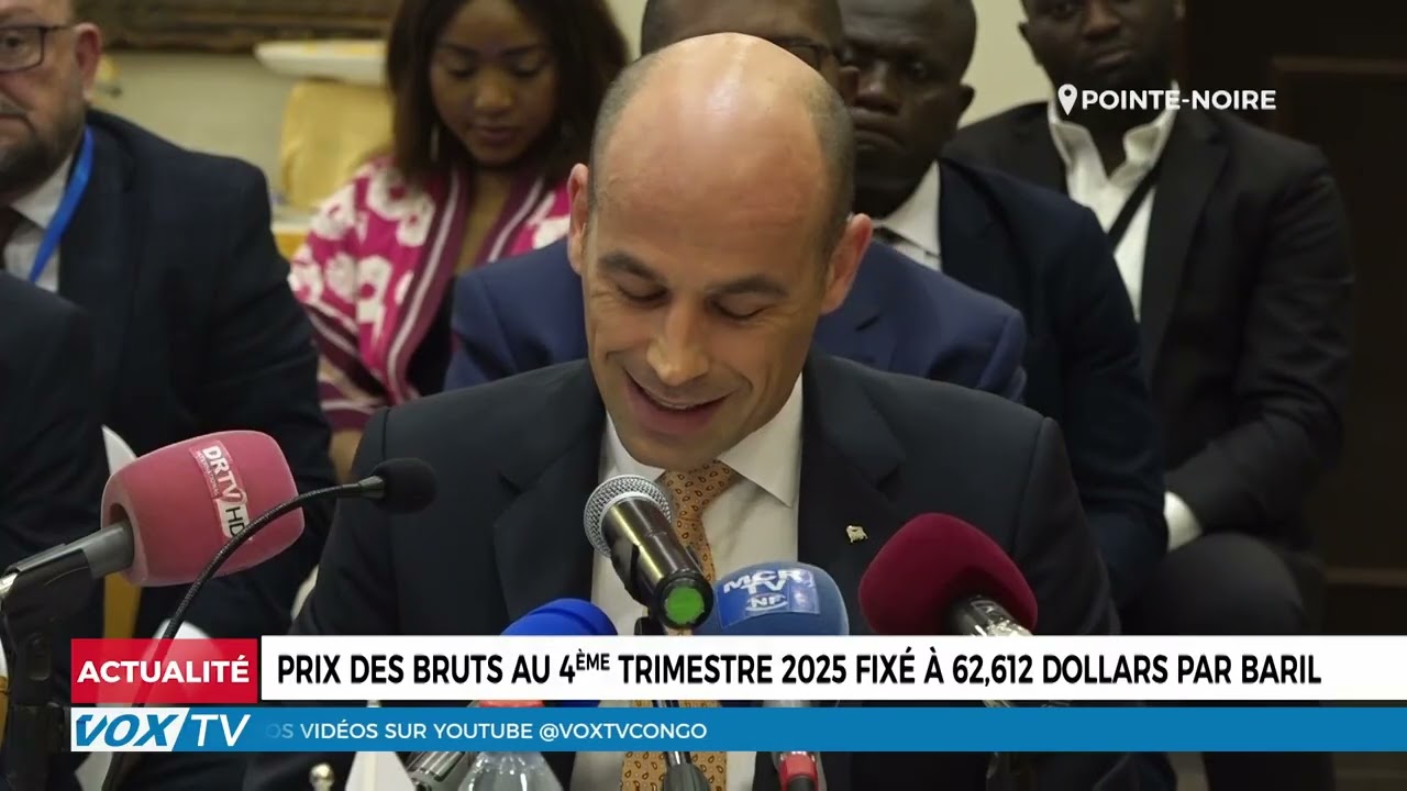 Prix des bruts au 4ème trimestre 2025 fixé à 62,612 dollars par baril