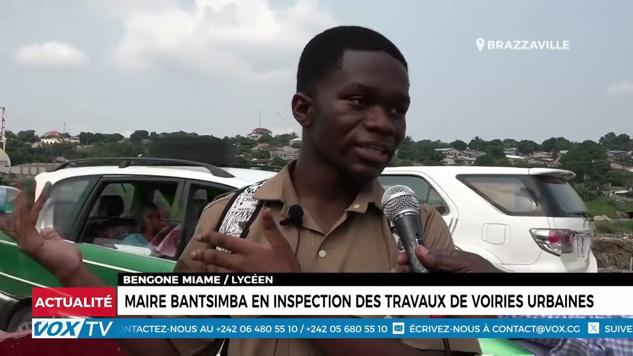 Maire Bantsimba en Inspection des travaux de voiries urbaines