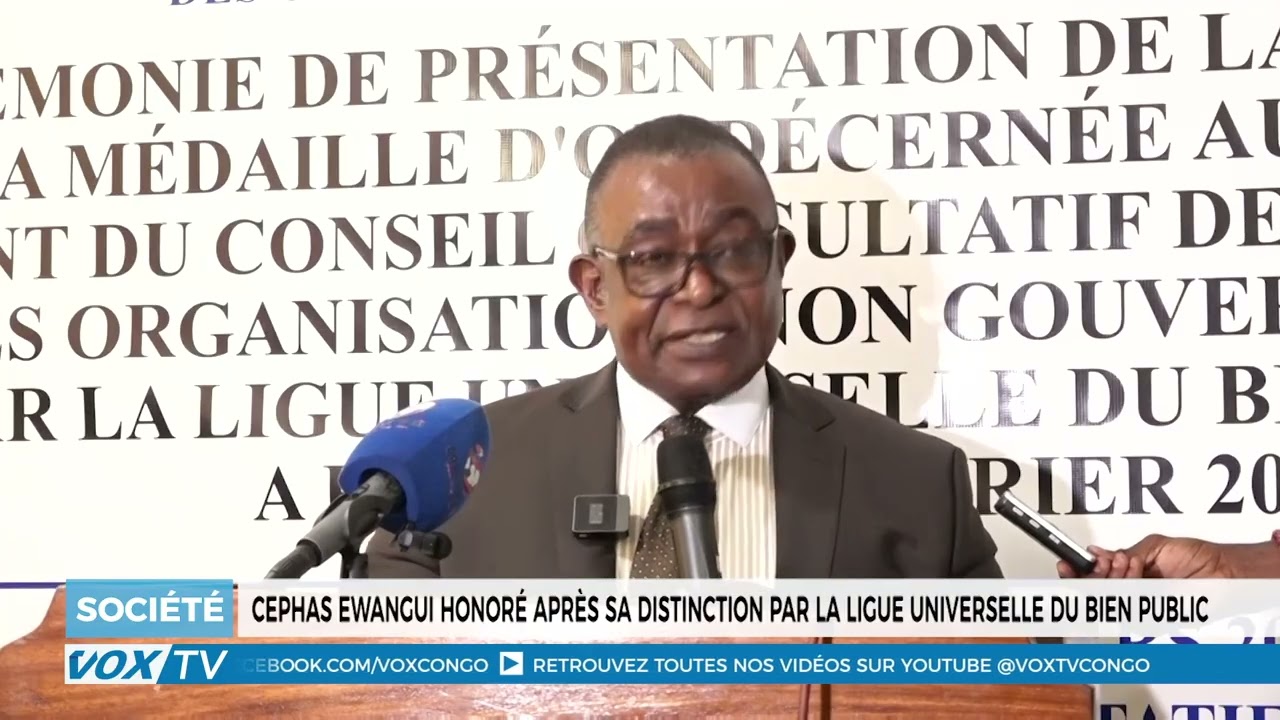 Cephas ewangui honoré après sa distinction par la ligue universail du bien public