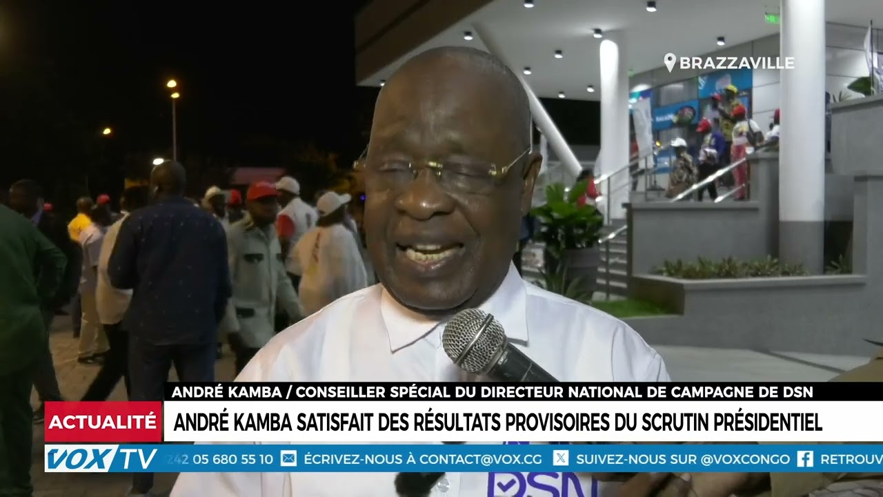 André Kamba satisfait des résultats provisoires du scrutin présidentiel