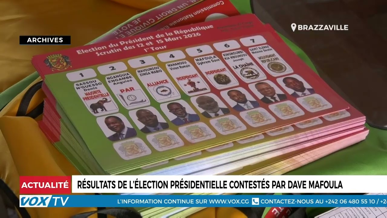 Résultats de l’élection présidentielle contestés par Dave Mafoula