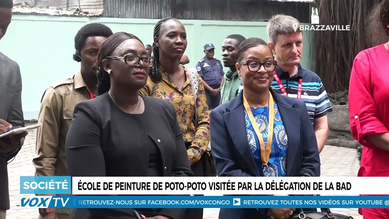 École de peinture de poto poto visitée par la délégation de la BAD