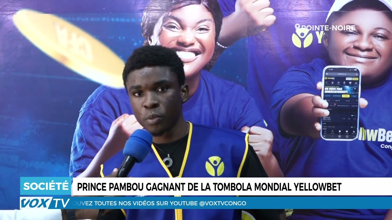 Prince Pambou gagnant de la tombola mondial YELLOWBET