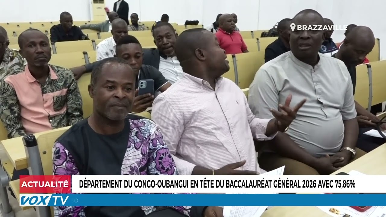 Département du Congo Oubangui en tête du Baccalauréat général 2026 avec 75,86%