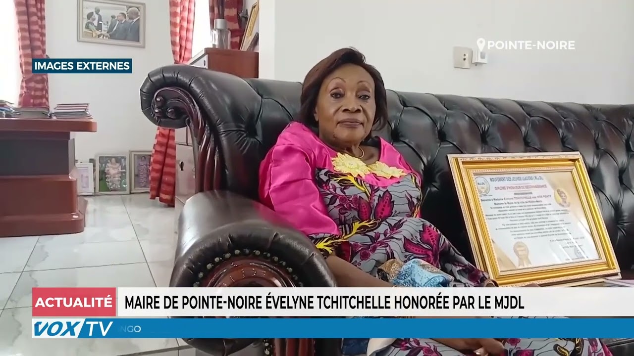 Maire de Pointe Noire evelyne Tchitchelle honoree par le MJDL