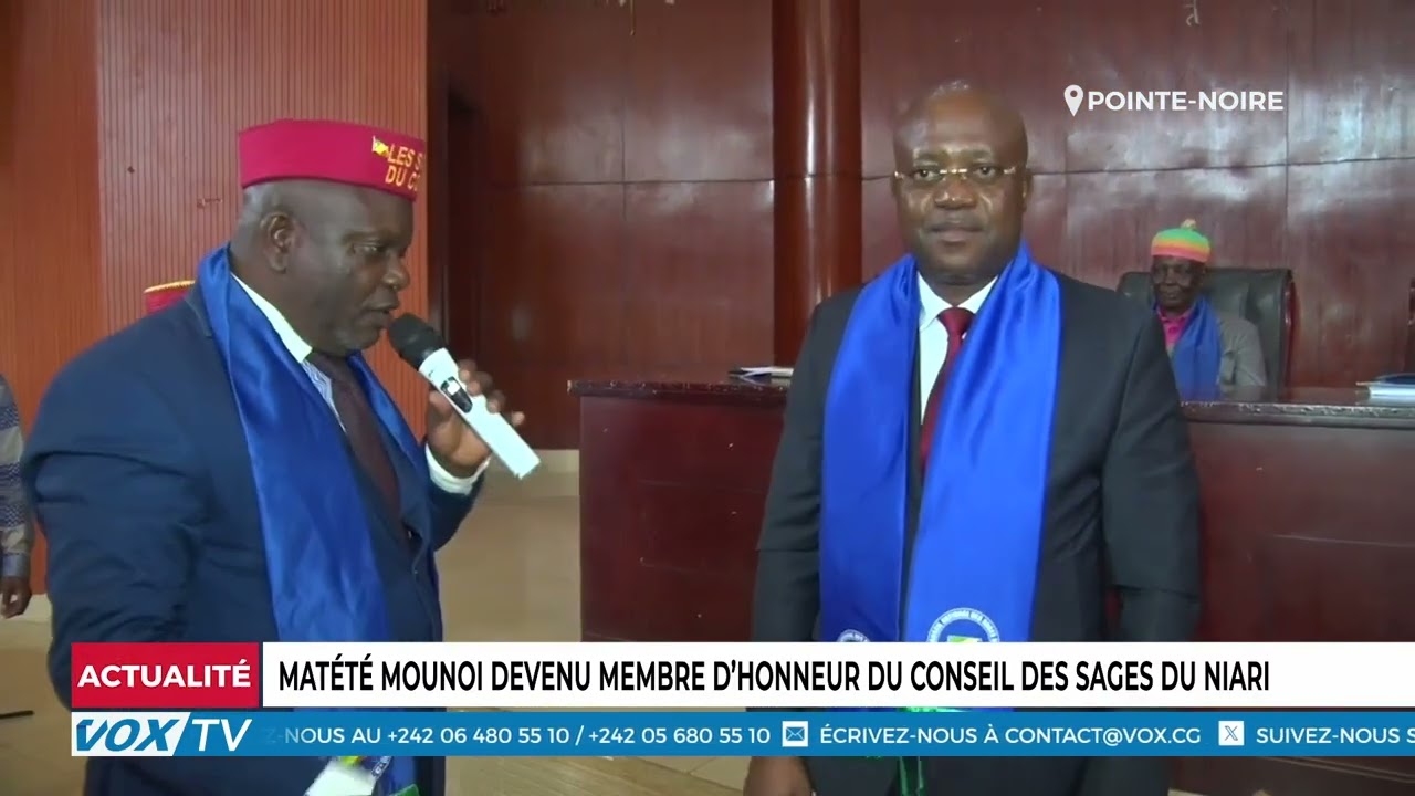 Matété Mounoi devenu membre d&rsquo;honneur de conseil des sages du Niari