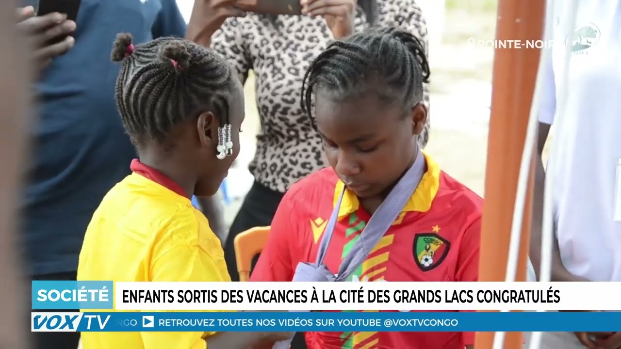 Enfants sortis des vacances a la cite des grands lacs congratules