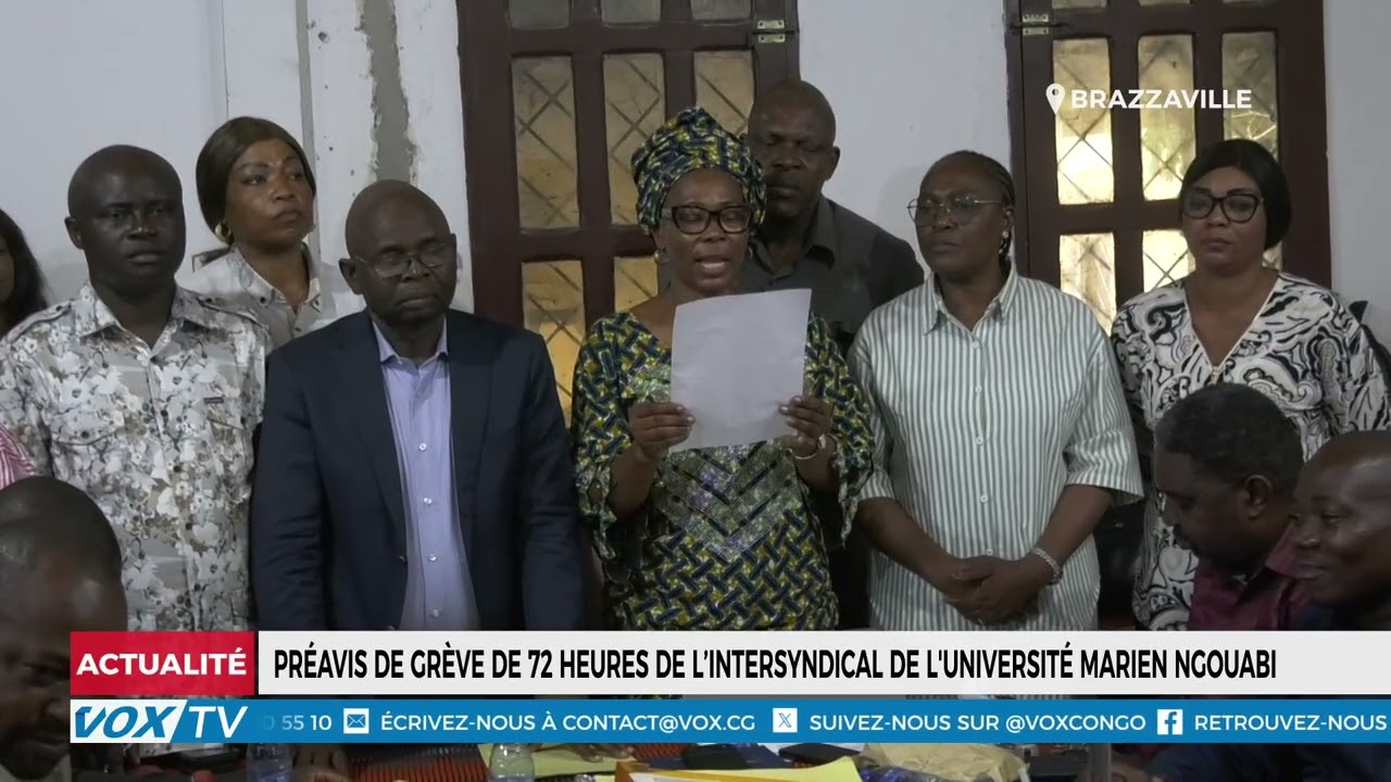Préavis de grève de 72 heures de l&rsquo;intersyndical de l&rsquo;université Marien N&rsquo;gouabi